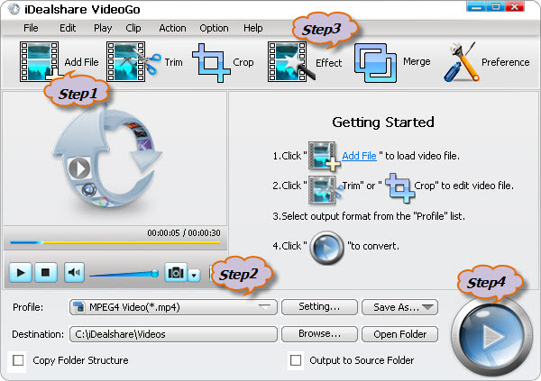 Convert TP to MP4, AVI, WMV, MOV 